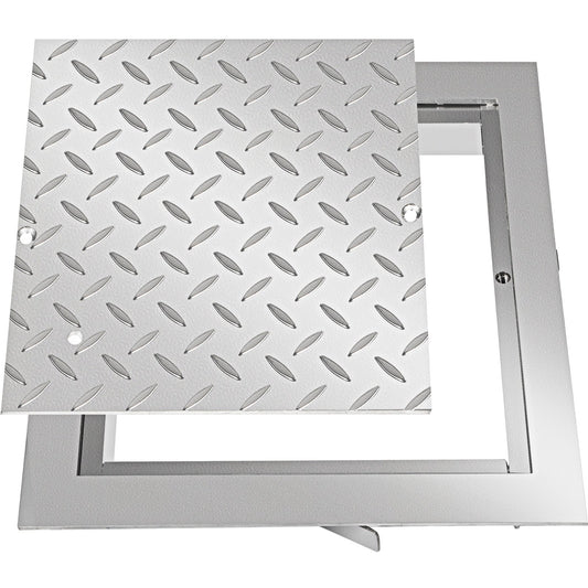 VEVOR Recessed Manhole Cover 11.8\"x11.8\" Clear Opening, Galvanized Steel Drain Cover Overall Size 14.5\"x14.5\", Sealed Square Manhole Cover and Frame, Steel Man Hole Lid Inspection Access for Boat/