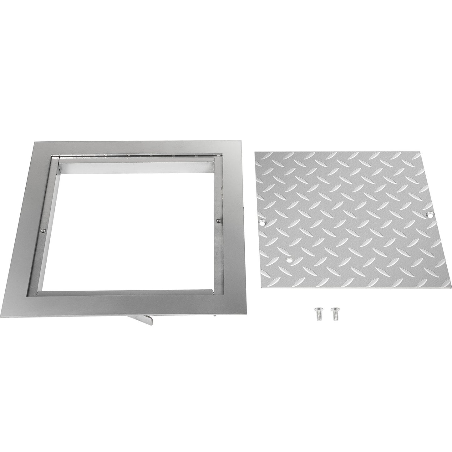 VEVOR Recessed Manhole Cover 11.8\"x11.8\" Clear Opening, Galvanized Steel Drain Cover Overall Size 14.5\"x14.5\", Sealed Square Manhole Cover and Frame, Steel Man Hole Lid Inspection Access for Boat/