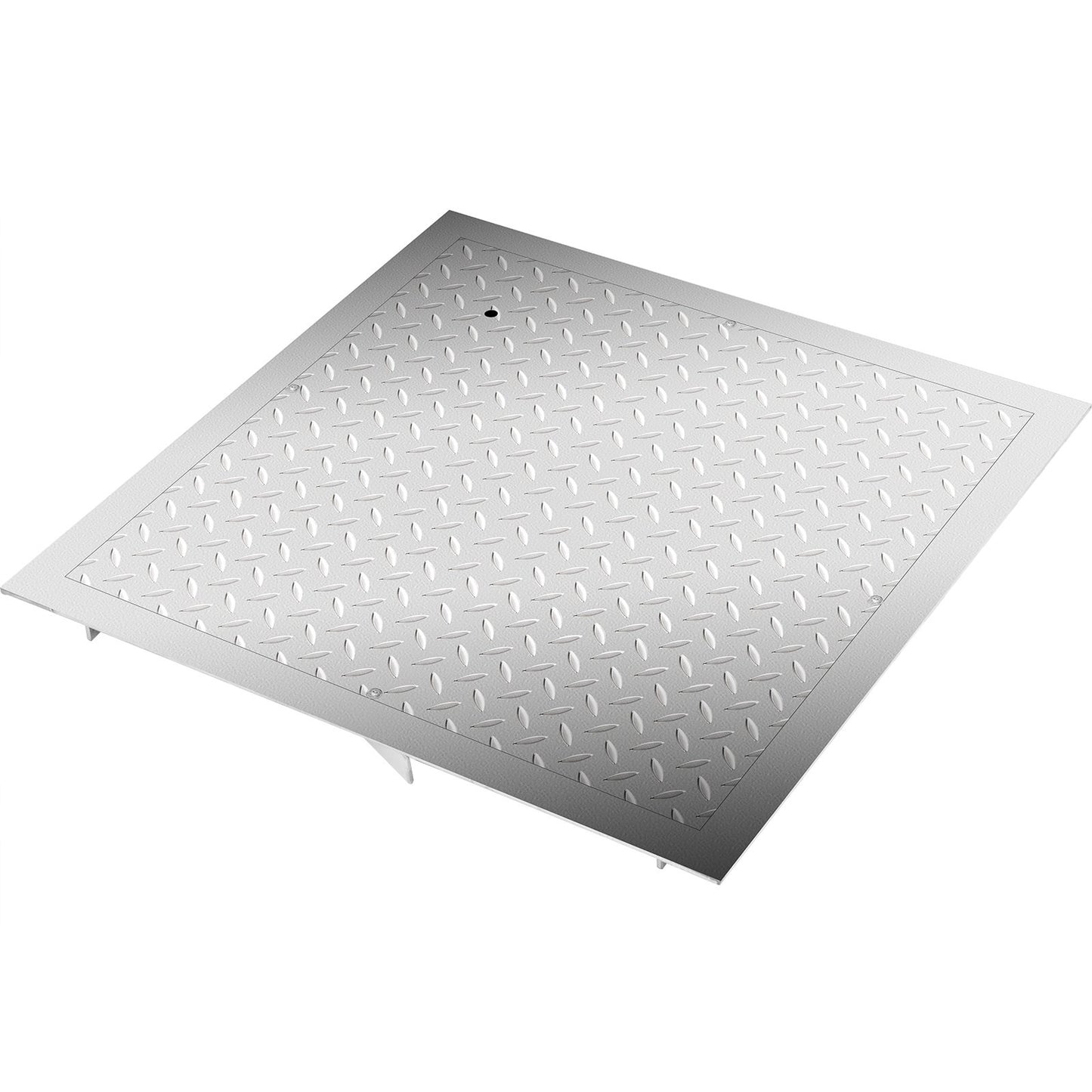 VEVOR Recessed Manhole Cover 60 x 60 cm Clear Opening, Galvanized Steel Drain Cover Overall Size 67 x 67 cm, Sealed Square Manhole Cover and Frame, Steel Man Hole Lid Inspection Access for Boat/