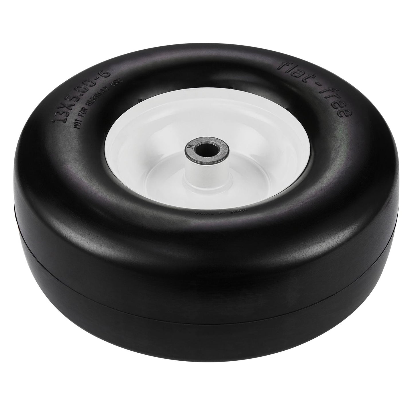 Lawn Mower Tires with Rim, 13x5-6" Tubeless Tractor Tires, 2-Pack Tire and Wheel Assembly, Flat-free PU Tires, 3.25"-5.9" Centered Hub, 3/4" Bushing Size, 20 PCS Adapter for Lawn Mowers Tractors