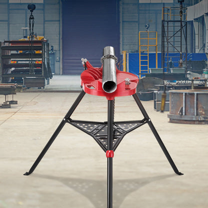 VEVOR Tripod Pipe Chain Vice Stand 1/8" to 6" w/ Steel Legs & Rubber Mounts Bib