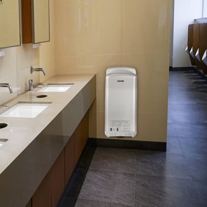 VEVOR Jet Hand Dryer Blade Hand Dryer Automatic High Speed for Washroom Silver