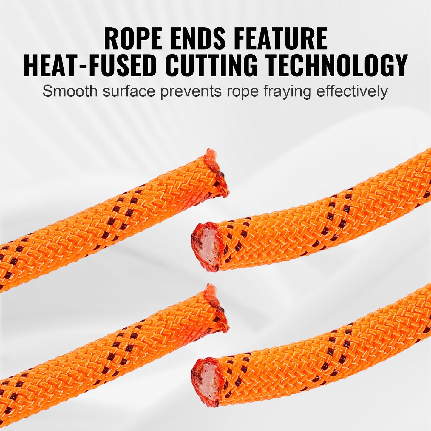 Double Braided Polyester Rope, 12.7 mm x 36.57 m, 48 Strands, 35.58kN Breaking Strength Outdoor Climbing Rope, Arborist Rigging Rope for Rock Hiking Camping Swing Rappelling Rescue, Orange/Black