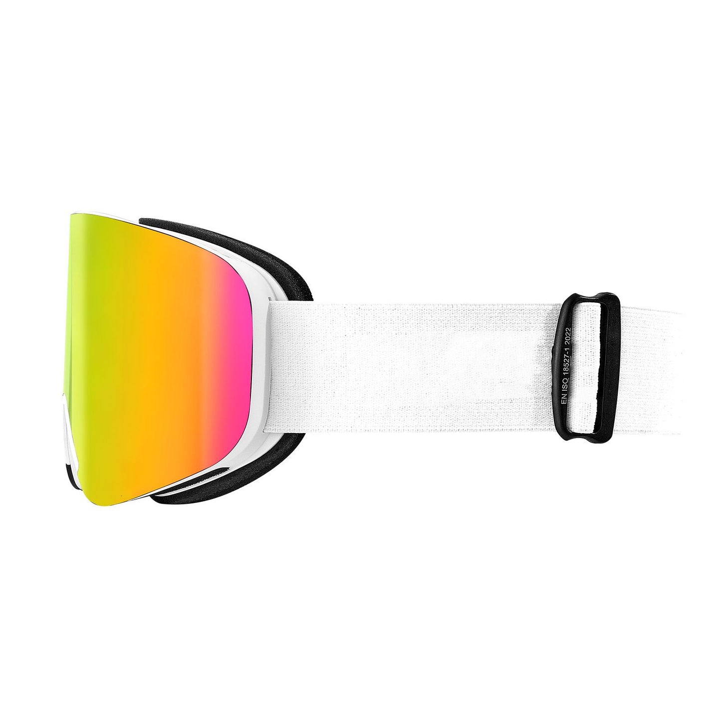 Frameless Ski Goggles, Magnet Cylindrical Lens with Pink Revo Coating, OTG Anti fog Snow Goggles for Men Women Youth, TPU Frame & Ventilation Structure, Fit for Skiing, Skating, Snowboarding