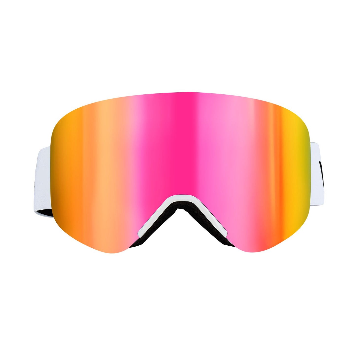 Frameless Ski Goggles, Magnet Cylindrical Lens with Pink Revo Coating, OTG Anti fog Snow Goggles for Men Women Youth, TPU Frame & Ventilation Structure, Fit for Skiing, Skating, Snowboarding