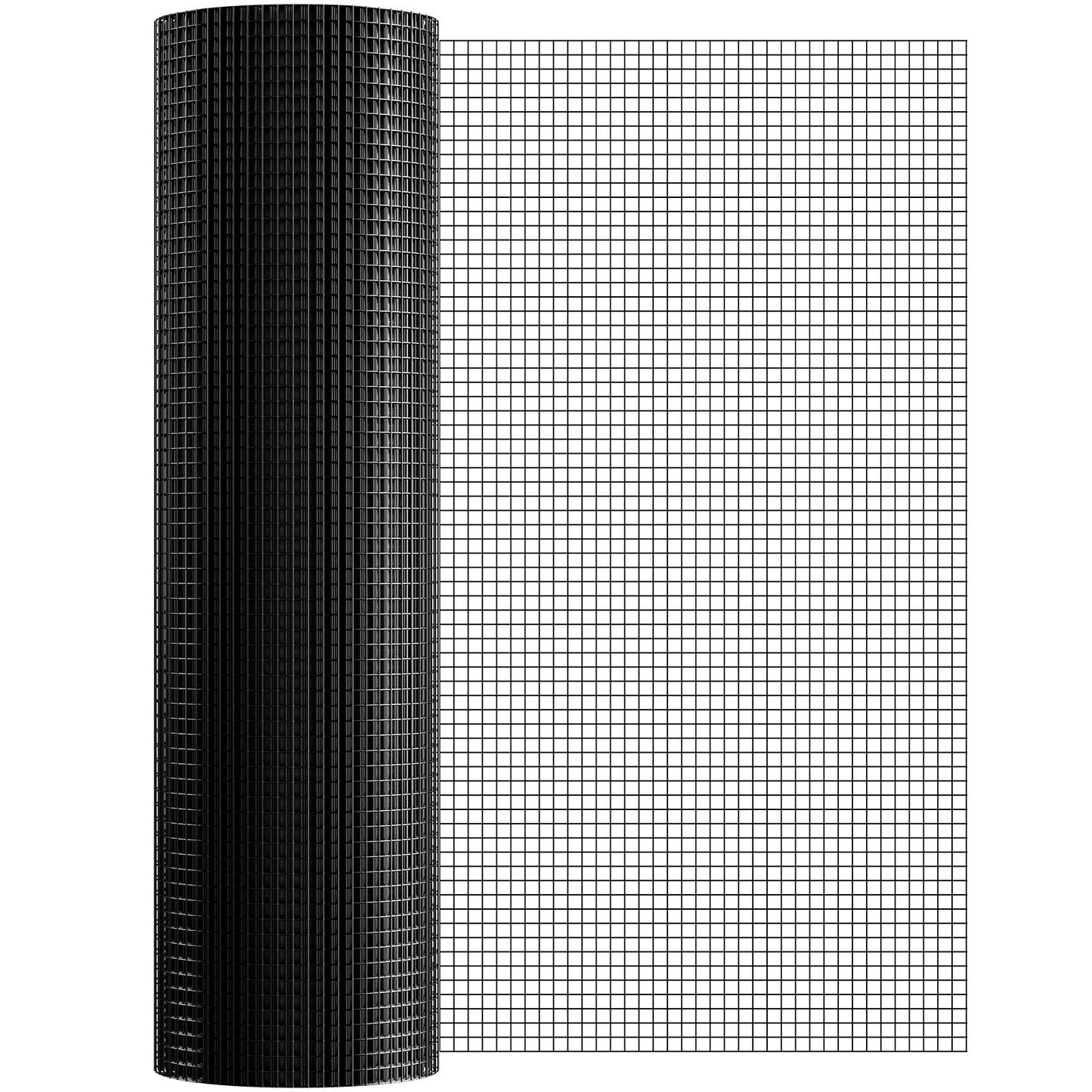 VEVOR Hardware Cloth, 36'' x 50' Galvanized Wire Mesh Roll, 19 Gauge Chicken Wire Fence Roll, Vinyl Coating Metal Wire Mesh for Chicken Coop Barrier, Rabbit Snake Fences, Poultry Enclosures