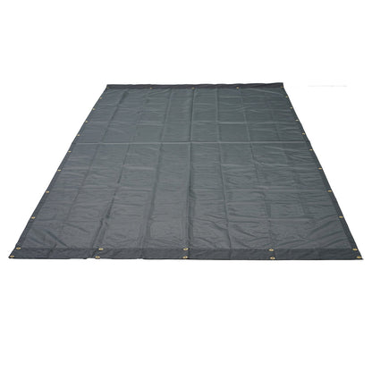 VEVOR Dump Truck Mesh Tarp, 5 x 14 ft, PVC Coated Black Heavy Duty Cover with 5.5" 18oz Double Pocket, Brass Grommets, Reinforced Double Needle Stitch Webbing Fits Manual or Electric Dump Truck System