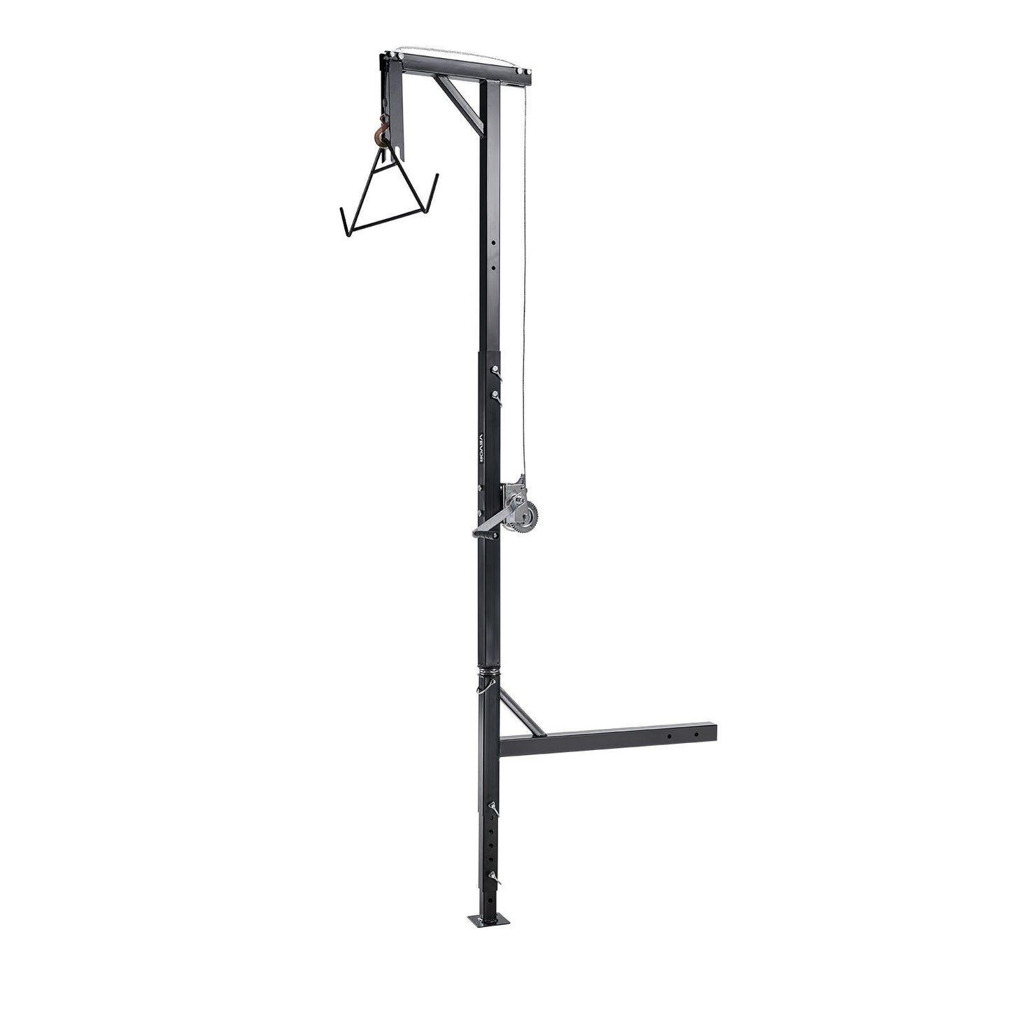 Truck Hitch Game Hoist, 400 lbs Load Capacity, Hunting Deer Hoist with 2-inch Receiver, 360-Degree Swivel Shaft & Adjustable Height, Includes Gambrel Winch for Skinning & Cleaning Game
