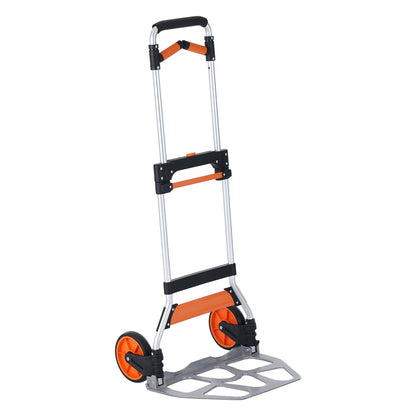 VEVOR Folding Hand Truck, 140 kg Load Capacity, Aluminum Portable Cart, Convertible Hand Truck and Dolly with Telescoping Handle and PP+TPR Wheels, Ultra Lightweight Super Strong for Moving Warehouse