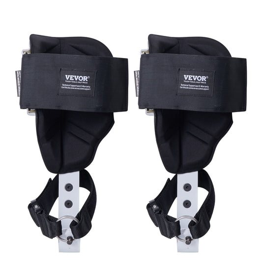 VEVOR Tree Climbing Spikes, 1 Pair Aluminum Climbing Spurs, 350lbs Load Capacity Tree Climbing Gear with Straps and Spike Protectors, Arborist Equipment for Climbers, Hunting, Fruit Picking, White