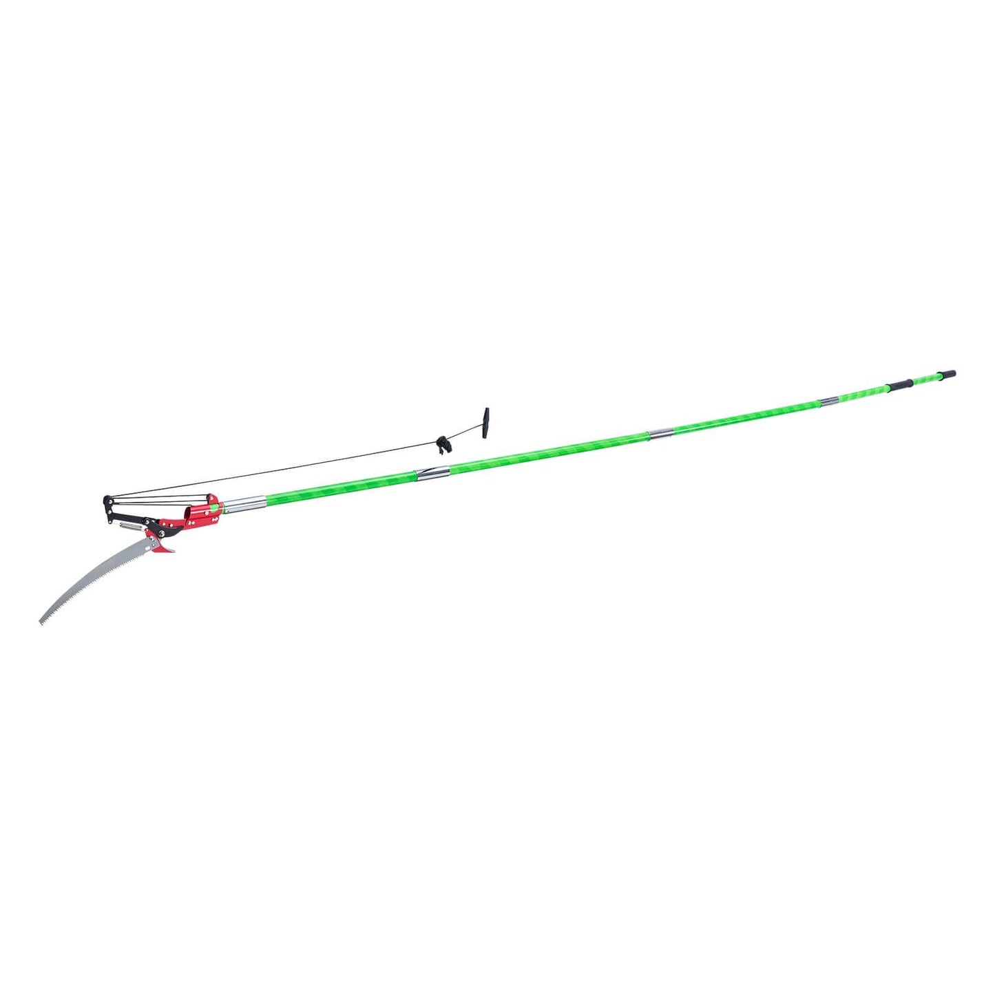 Manual Pole Saw, 118-809.3 cm Extendable Pole Tree Pruner with Scissors, Sharp 65Mn Steel Blade, Lightweight Fiberglass Handle Pole, for High Branch Trimming, Pruning Tool for Palms and Shrubs