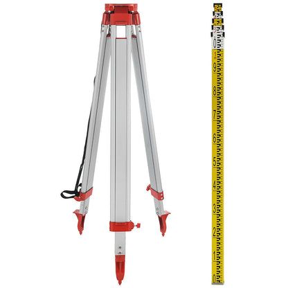 Vevor Super Combination 1.65m Aluminum Tripod + 5m Staff For Rotary Laser Leveltop
