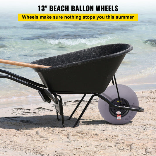 VEVOR Balloon Beach Wheels Replacement Beach Tires 13" TPU 121 LBS Load Capacity