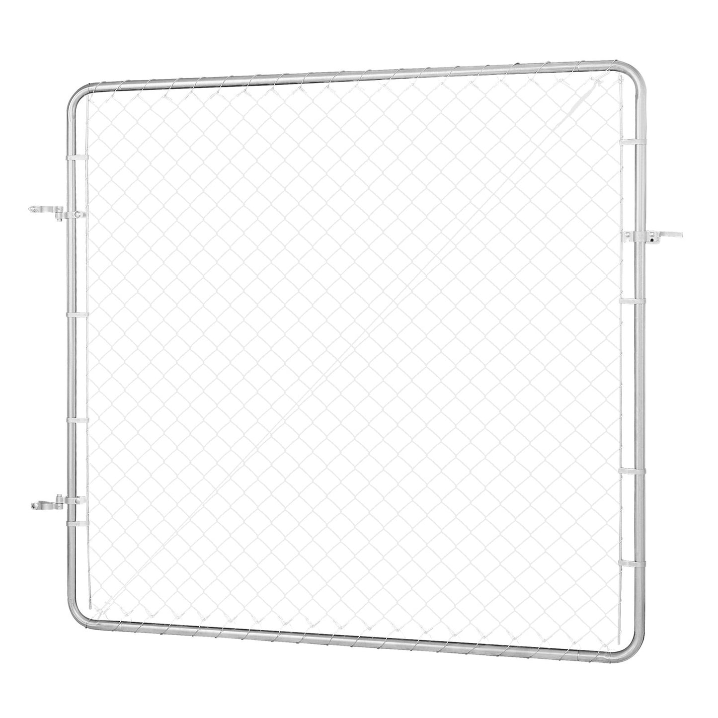 VEVOR Chain Link Fence Gate, 70 x 72 in, Adjustable Chain Link Fence Panel, Fit 3 ft (W) x 4 ft (H) Garden Fence Gate Opening, Rust-Resistant Galvanized Fencing Gate for Farm Posts Not Included