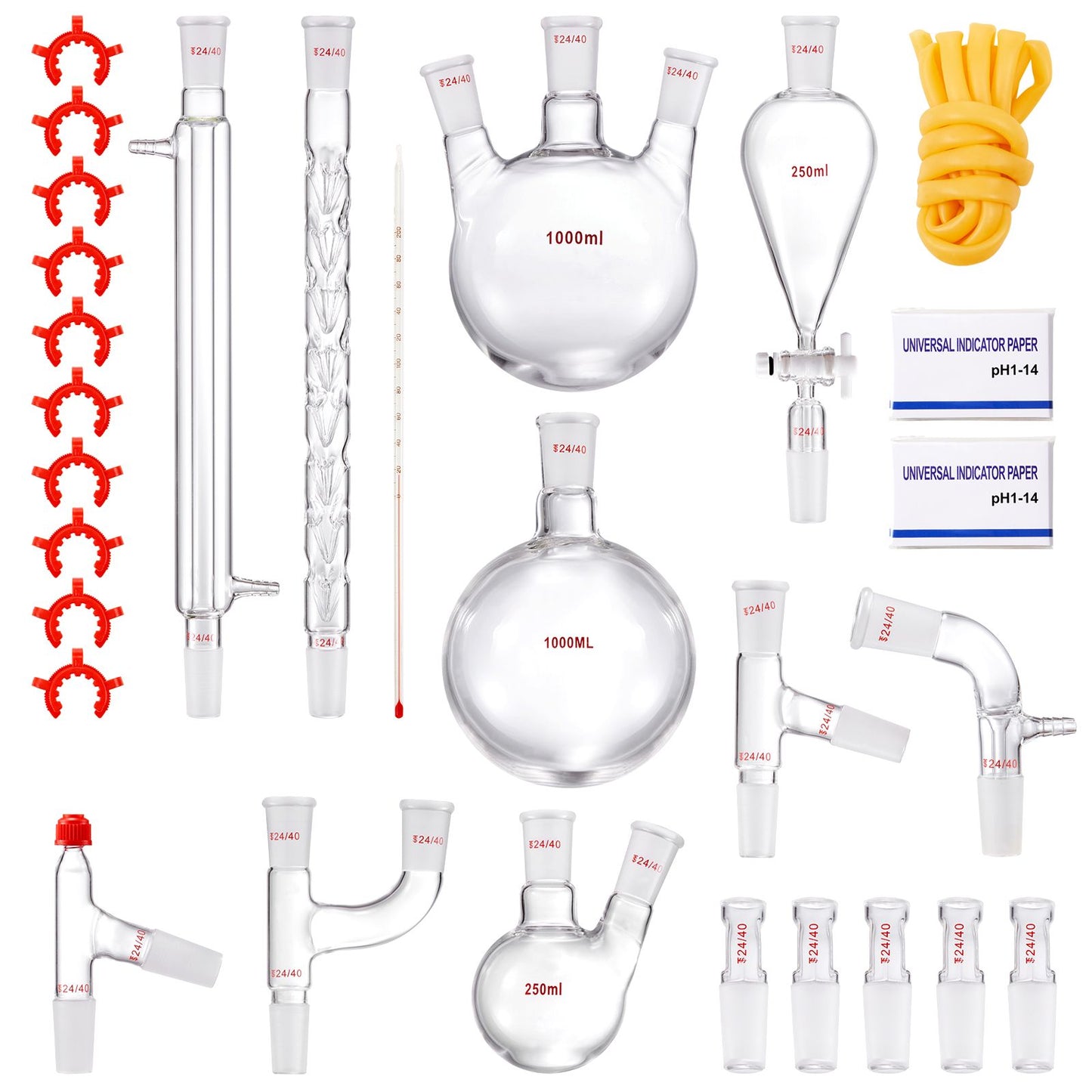 Lab Glassware Distillation Kit 1000ml 3.3 Boro 29 pcs Glassware Equipment