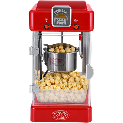VEVOR Popcorn Popper Machine Tabletop Popcorn Maker 300W 2.5 Oz Red