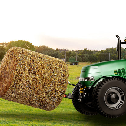 VEVOR 49" Hay Spear, Bale Spears 726kg Loading Capacity, Three-Point Hitch Tractor Attachment with 2pcs 17.5" Stabilizer Spears, Quick Attach Spike Forks