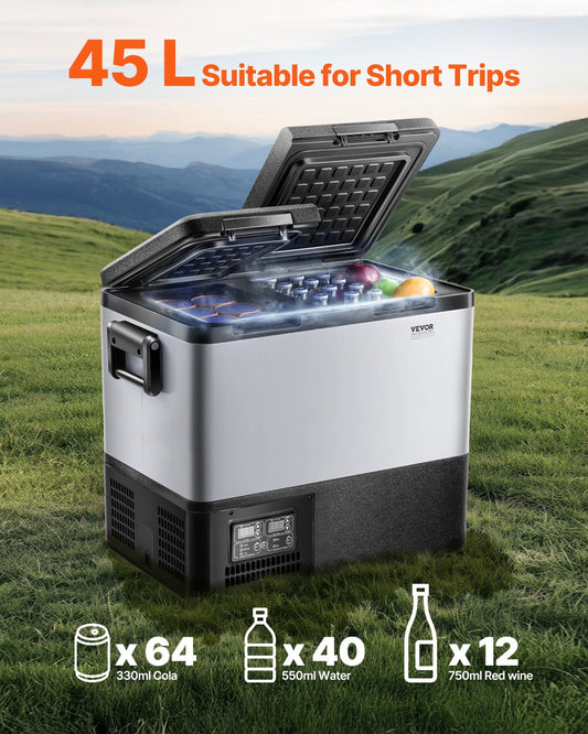 VEVOR Portable Car Refrigerator Freezer Compressor 45L Dual Zone for Car Home