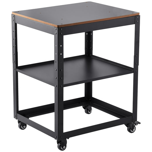 VEVOR Planer Stand, 100 lbs / 45 kg heavy loads, Three-Gear Height Adjustable Thickness Planer Table,with 4 Stable Casters & Storage Space, for most planers, saws, bench-top machines, power tools