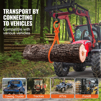 VEVOR Log Skidding Tongs, 18 inch 2 Claw Log Lifting Tongs, Heavy Duty Steel Lumber Skidding Tongs, 772 lbs/350 kg Loading Capacity, Log Lifting, Handling, Dragging & Carrying Tool