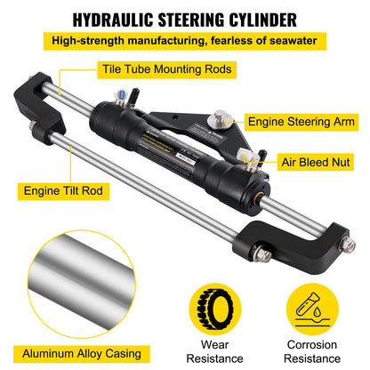 VEVOR Hydraulic Steering Kit 300HP, Hydraulic Boat Steering Kit Helm Pump, Hydraulic Boat Steering Kit Without Hydraulic Steering Hose for Boat Steering System