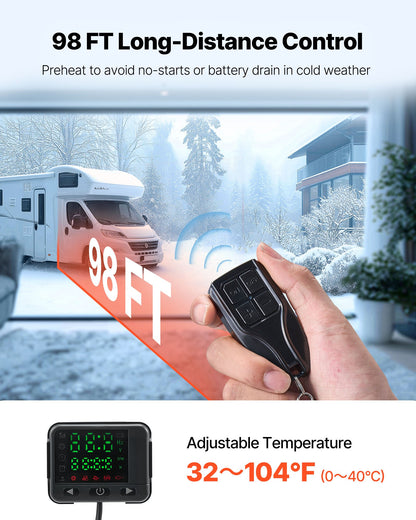 VEVOR Diesel Air Heater Diesel Parking Heater 8 kW DC 12-24V with Remote Control