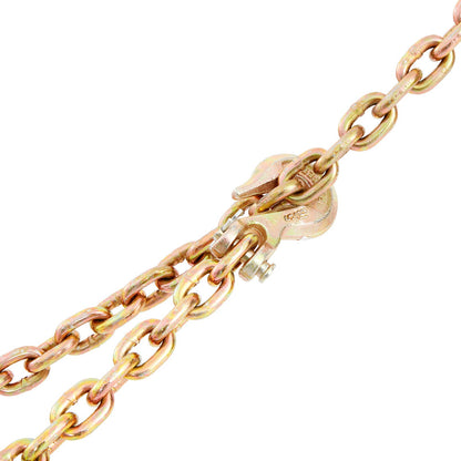 VEVOR Transport Binder Chain, 2222 kg Working Load Limit, 5/16''x20' G80 Tow Chain Tie Down with Grab Hooks, DOT Certified, Galvanized Coating Manganese Steel for Dock Factory Construction Site, 2Pack