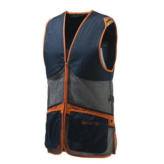 Beretta Unisex Full Mesh Breathable Performance Competition Vest Blue Total Eclipse & Grey 2XS