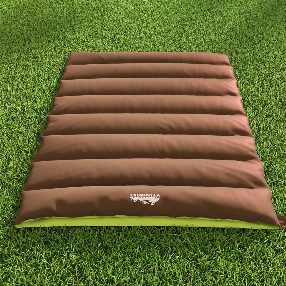 Weisshorn Sleeping Bag Double Bags Thermal Camping Hiking Tent Brown -5°C fishing hunting