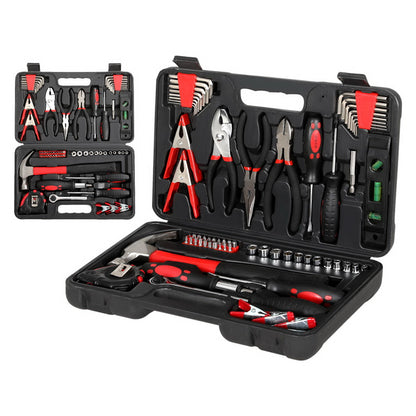 Giantz 70pcs Tool Kit Set Box Household Toolbox Repair Hard Case Black. -tools