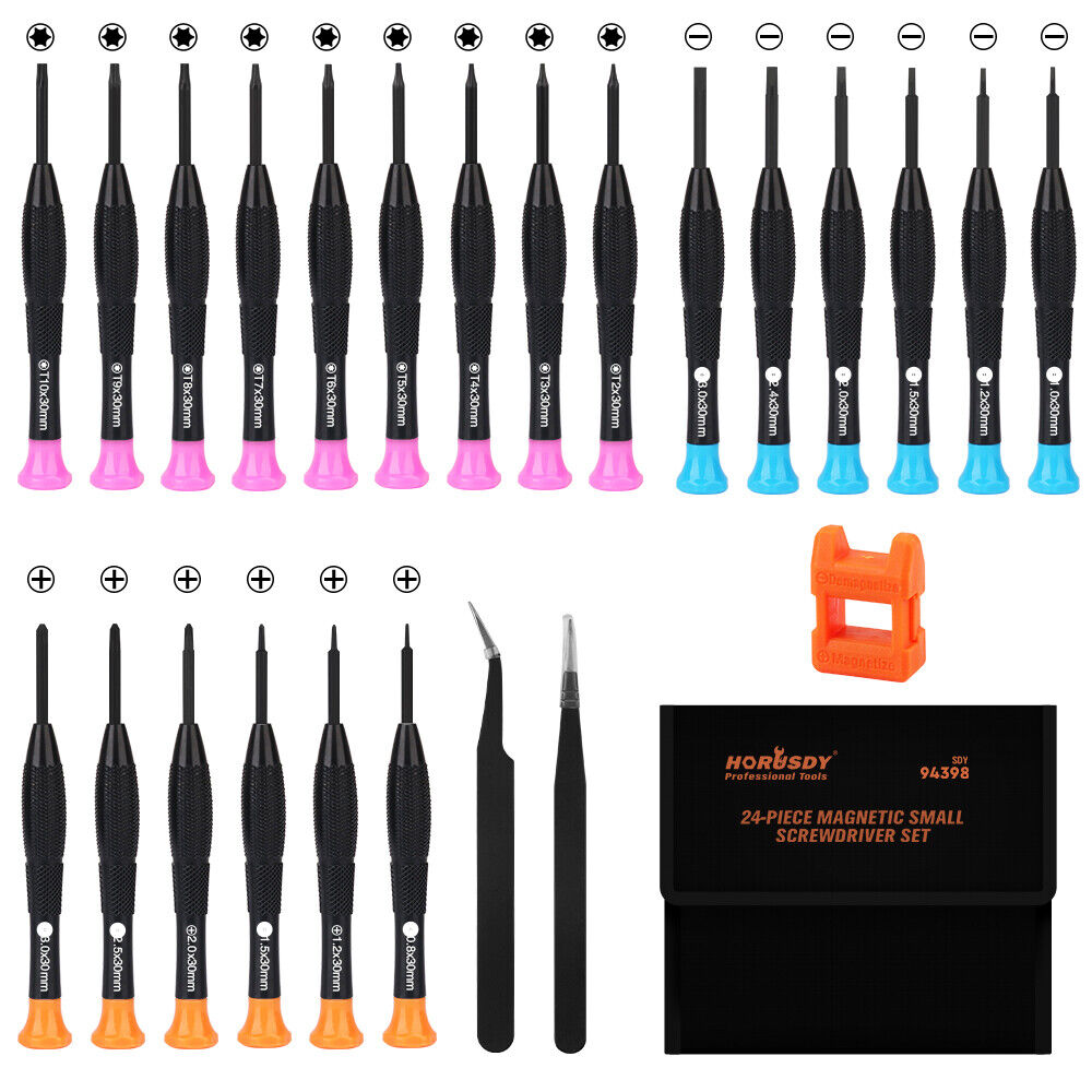 24-Piece Magnetic Precision Screwdriver Set - Small Screwdrivers for Eyeglasses, Phones, Watches Electronics Repair - tools