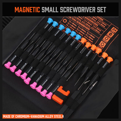 24-Piece Magnetic Precision Screwdriver Set - Small Screwdrivers for Eyeglasses, Phones, Watches Electronics Repair - tools