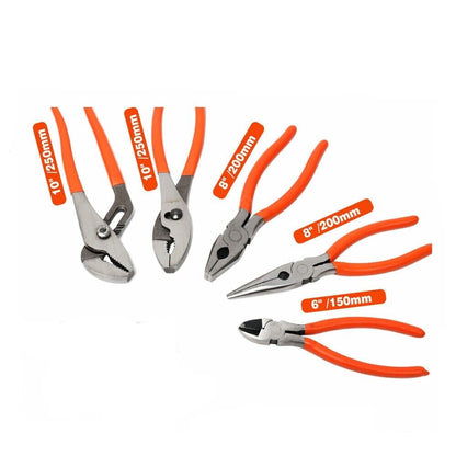 5Pc Pliers Set Diagonal Linesman Long Nose Groove Joint Slip Joint Pliers -tools