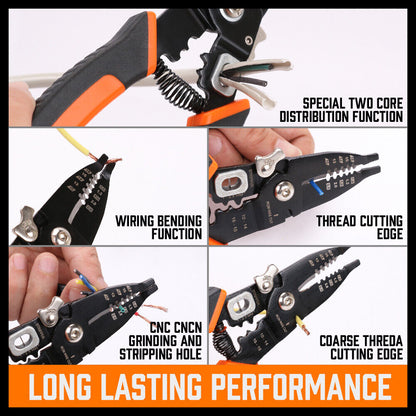 8" Wire Stripping Tool Wire Cutter Hand Crimping Pliers Strip Cutter Insulated -tools