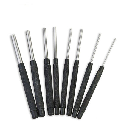 8Pc Heavy Duty Long Pin Punch Set 2.4 to 10mm Drift Roll Nail Steel Flat End New -tools